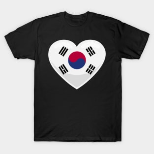 South Korea Flag Heart T-Shirt